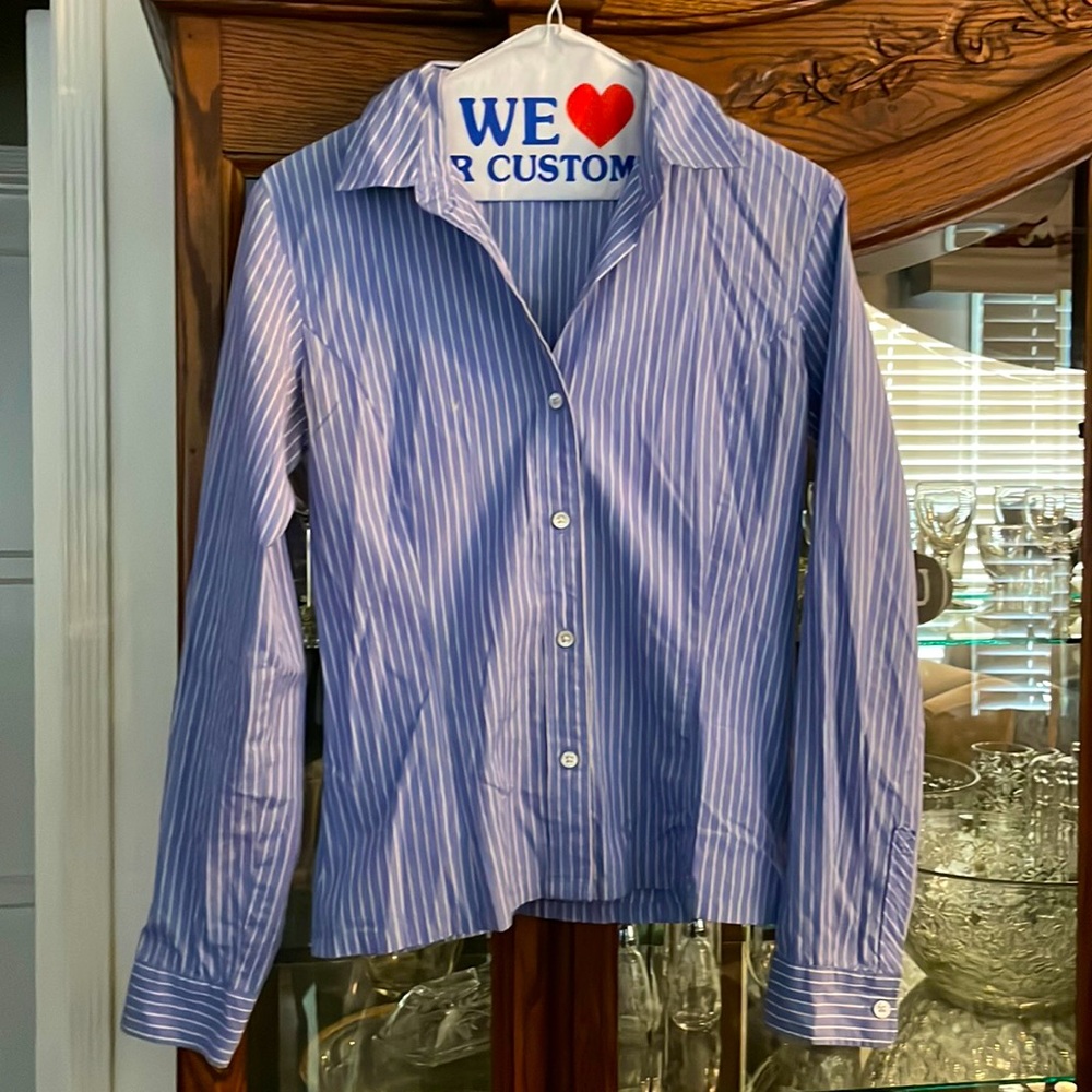 Long-sleeve button-down.